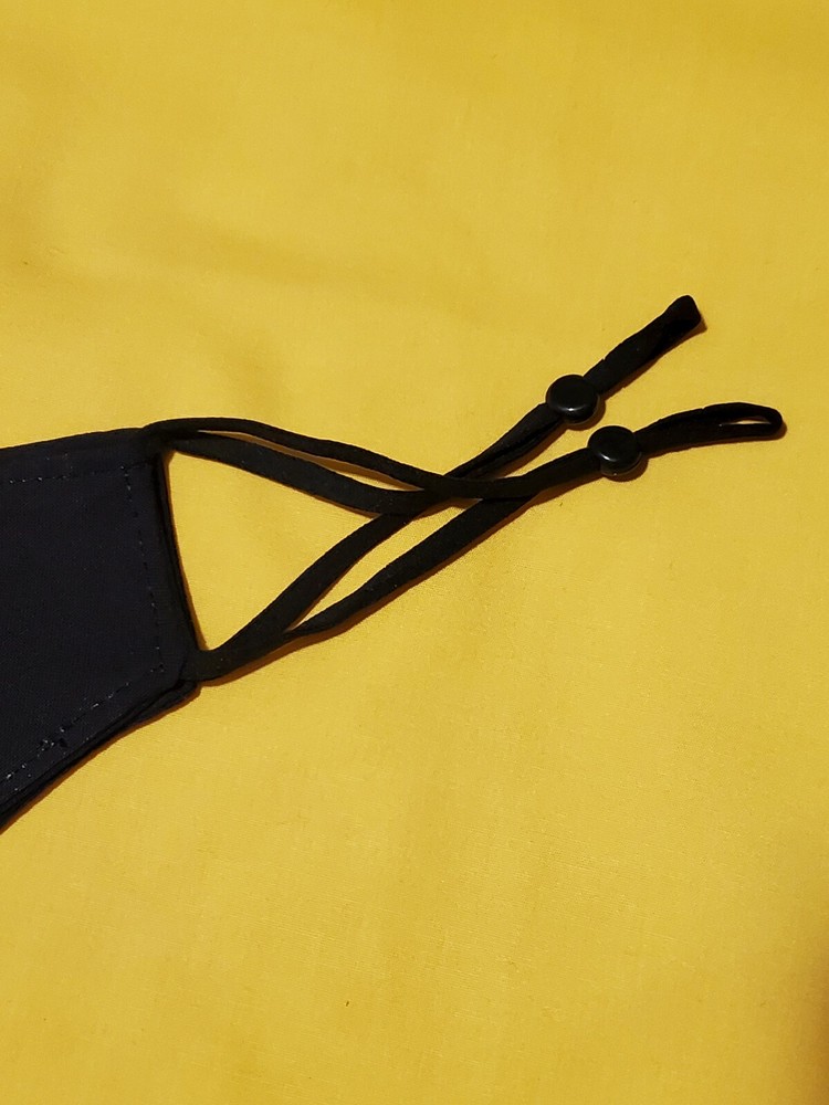 Handmade Black Adjustable Face Mask