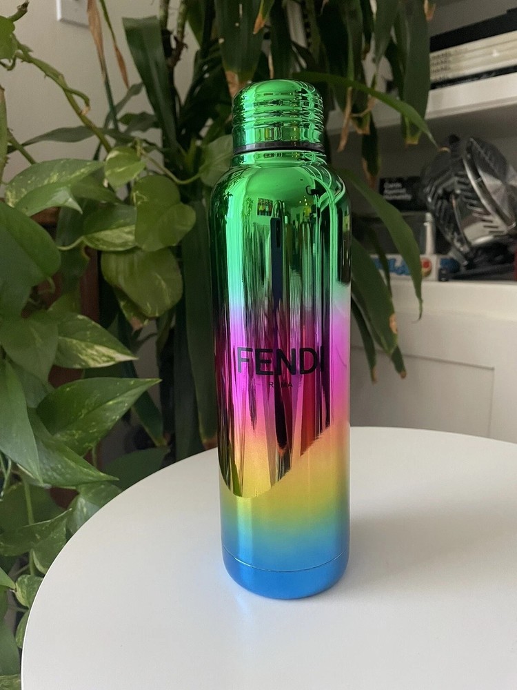 Fendi New Metallic Rainbow Water Bottle authentic