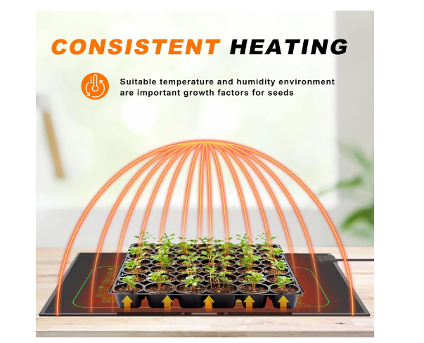 Seed Starter Heat Mat 10"x 20.75", Dark Green