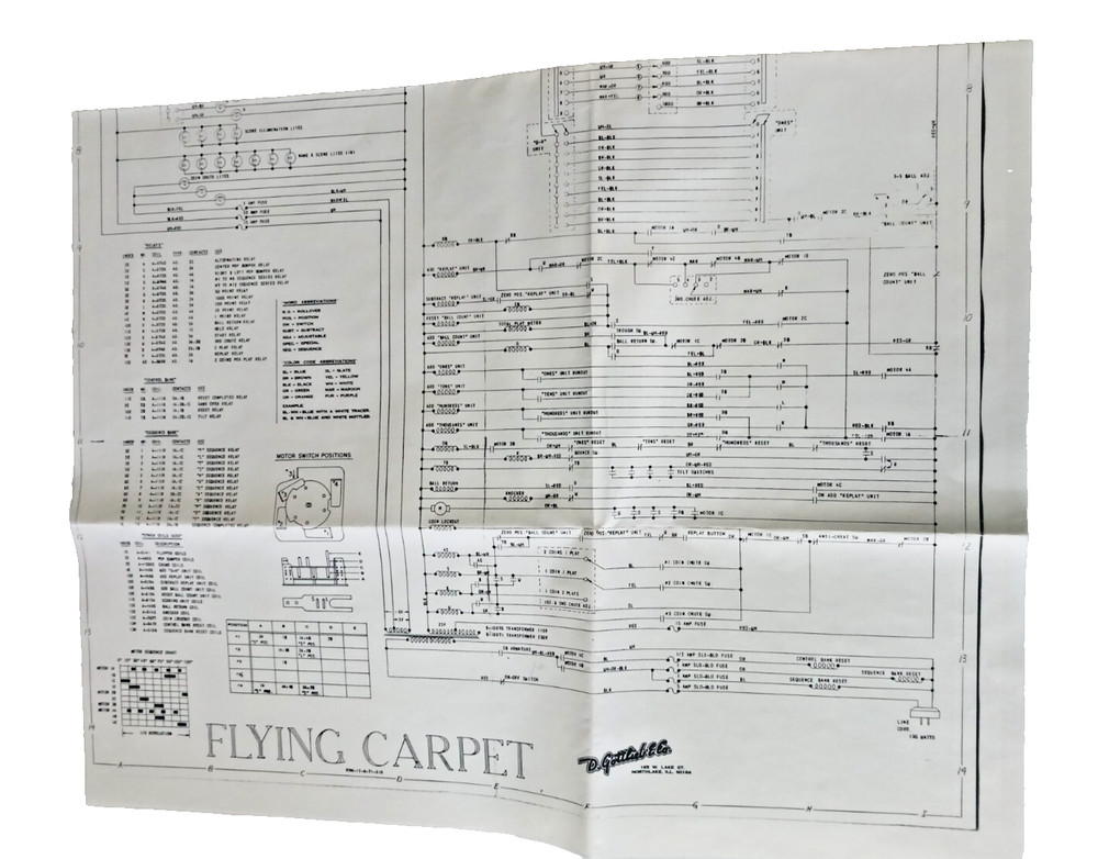 Flying Carpet Set Gottlieb Pinball manual & Schematic