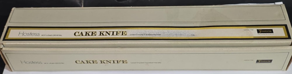 FOSTORIA HOSTESS CAKE KNIFE LEAD CRYSTAL HANDLE