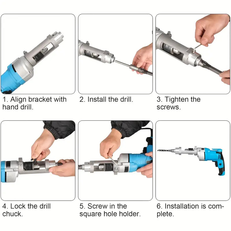 Square Hole Drill Bit Adapter Professional Woodworking Positioning Tool