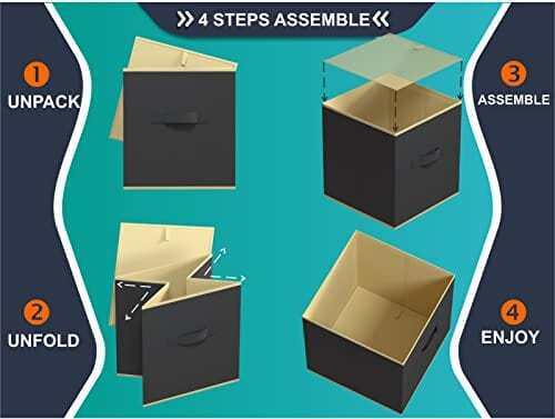 Storage Cube Bins 6 Pack Fits IKEA Kallax Foldable Fabric Organizer