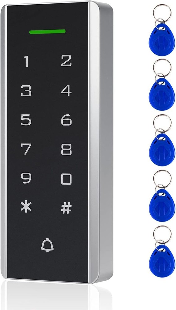 Compact Access Control Keypad Supports 1000 Users & Includes 5 ID Keychains