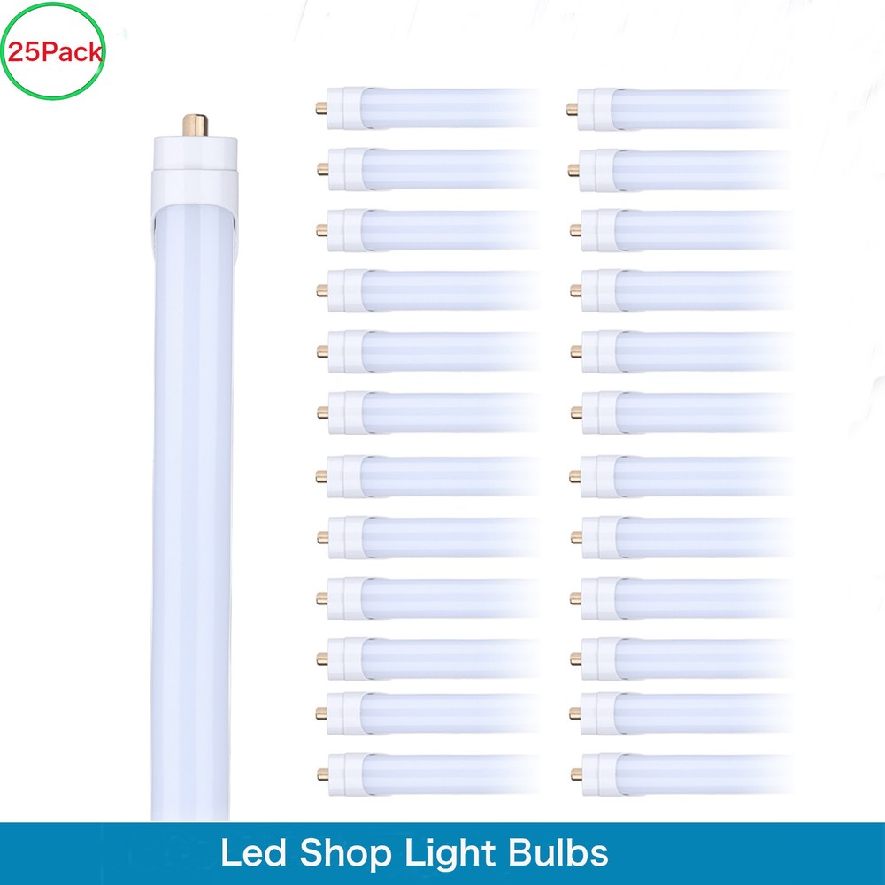 25Pack 8FT Led Tube Light Bulbs ,FA8 Led Shop Light 45W T8 T12 Single Pin 5000K