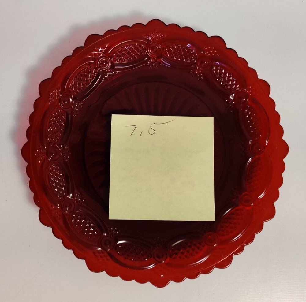 Avon Ruby Red Cape Cod Glassware 1876 7.5" Salad / Dessert Plate