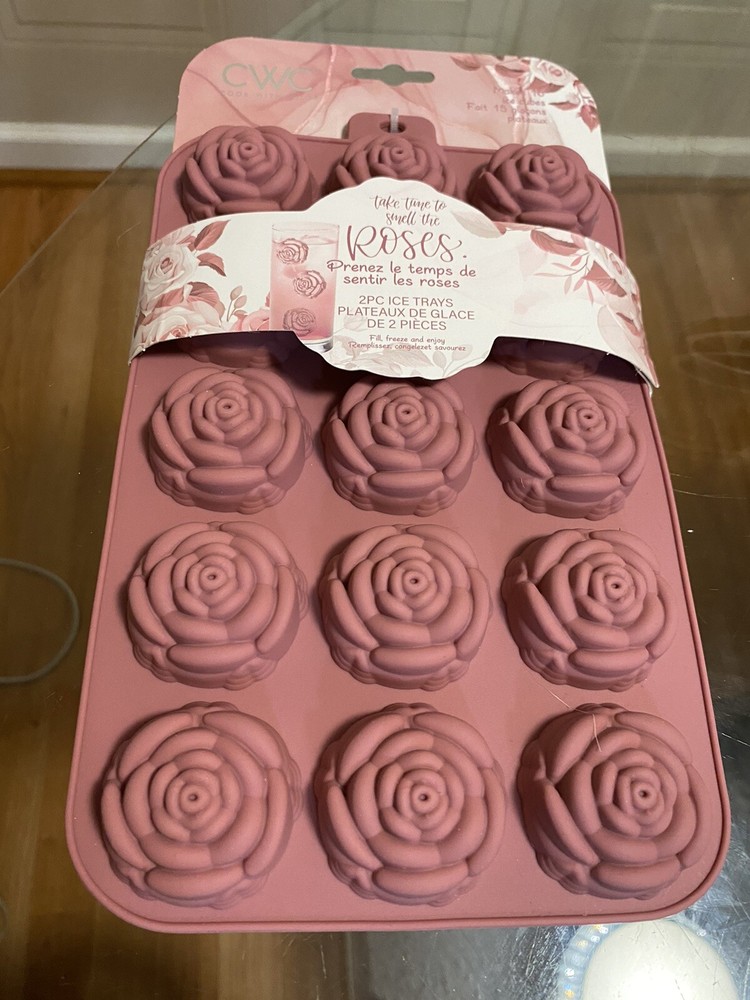 CWC SILICONE FLORAL ICE TRAY DISHWASHER SAFE