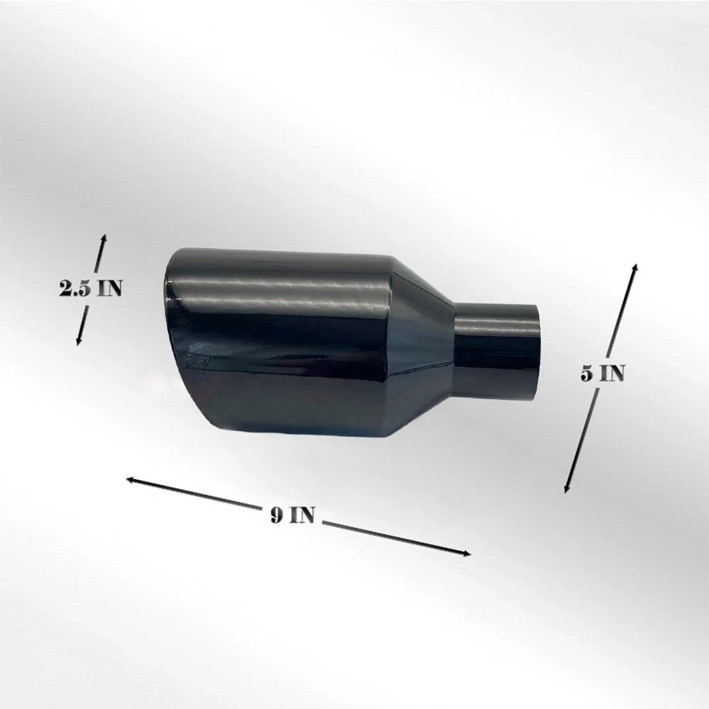 2PCS Dodge RT SRT RAM 5″ Big Black Exhaust Tip 2.5″ Inlet Angle Cut Double Wall