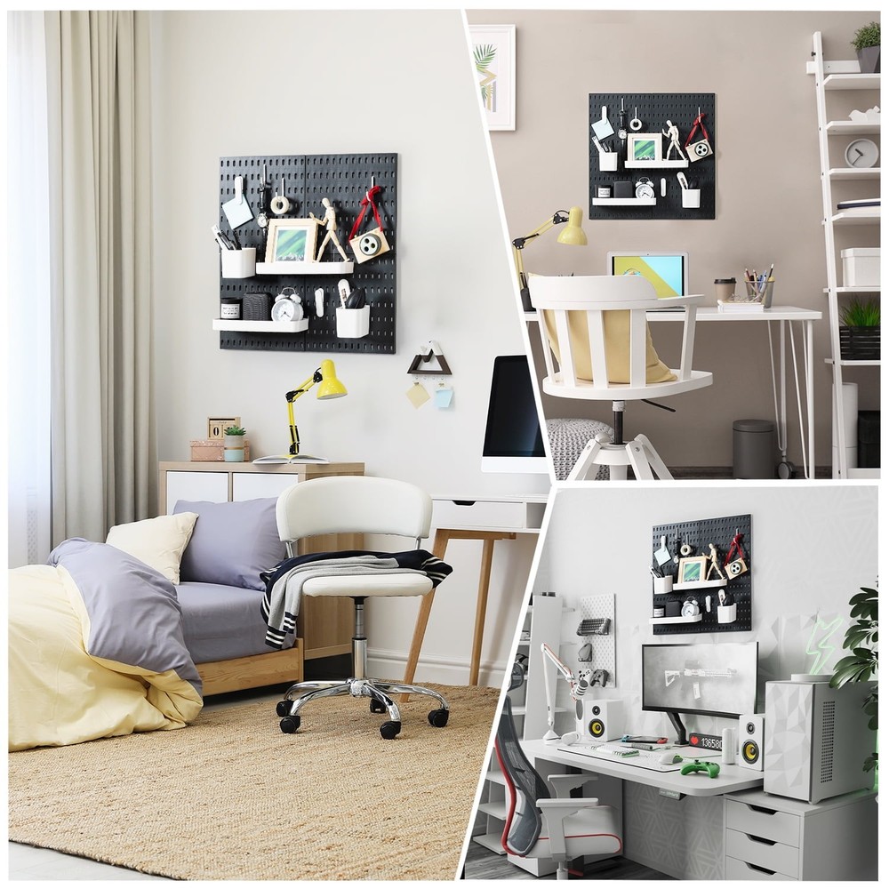 4-Piece Pegboard Combination Set 22" X 22" Wall Organizer Kit for Tool Storage