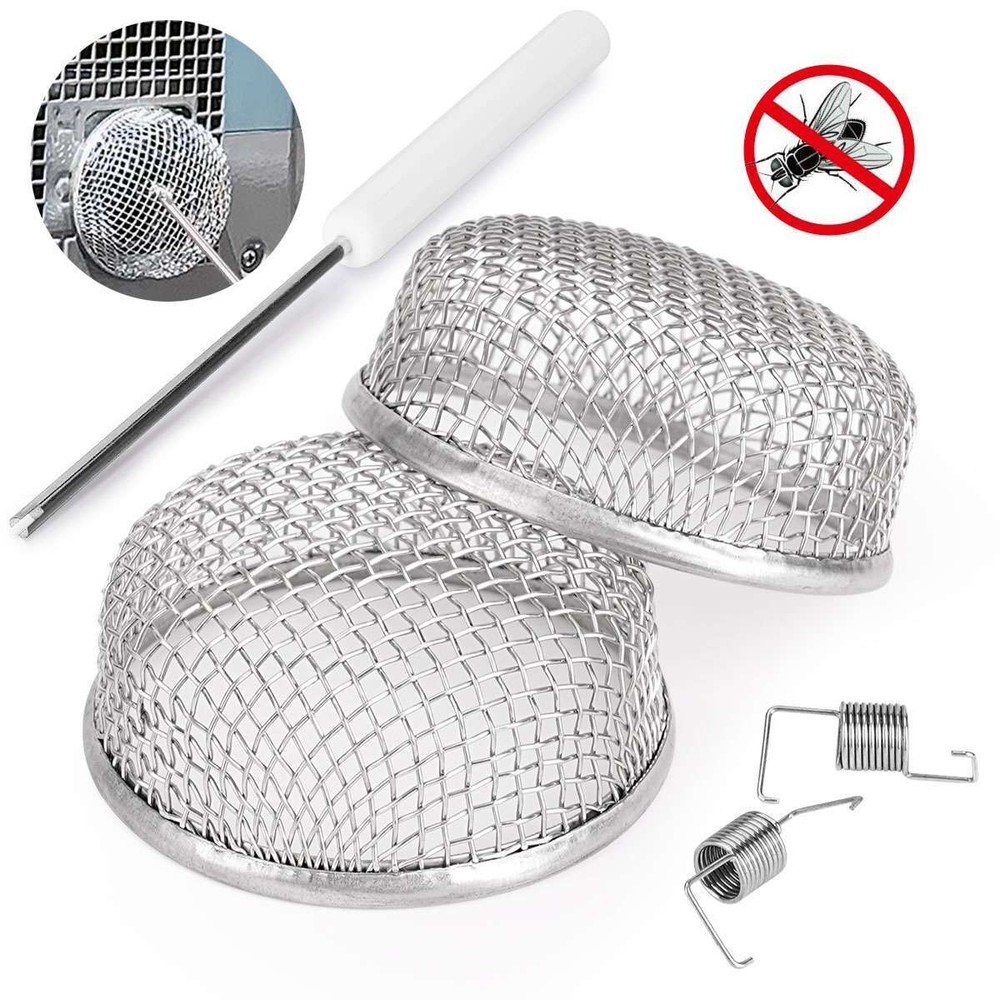 2 Pack For RV Furnace Vent Cover 2.8 Inch Camper Heater Flying Insect Bug Screen