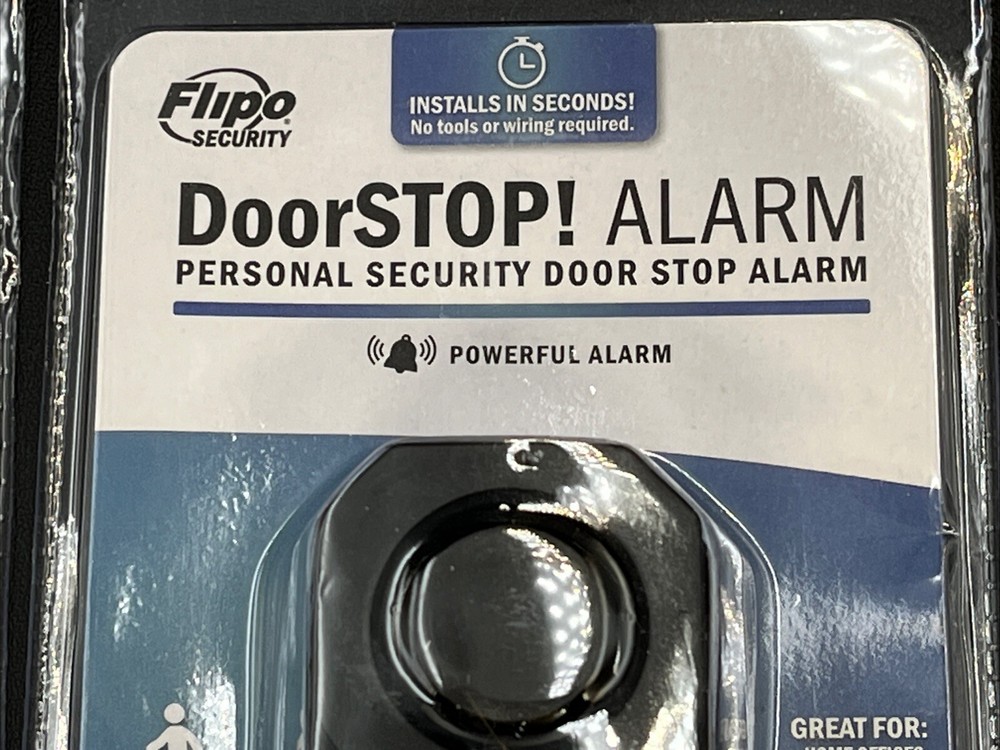 Flipo Security Personal Security Door Stop Alarm Hotel Room 2-Pack (E)