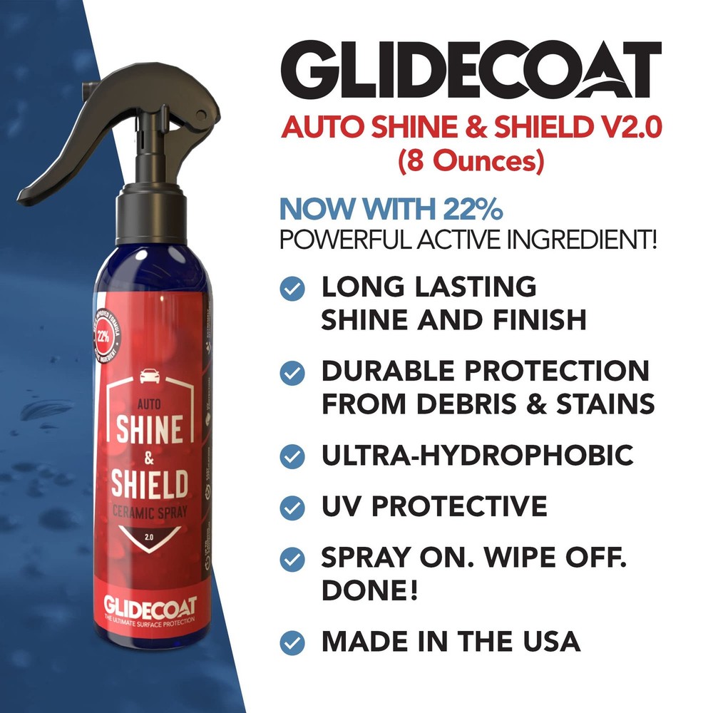 Glidecoat Auto Shine & Shield V2.0 (8oz) - Silica-Based Ceramic Coating |...