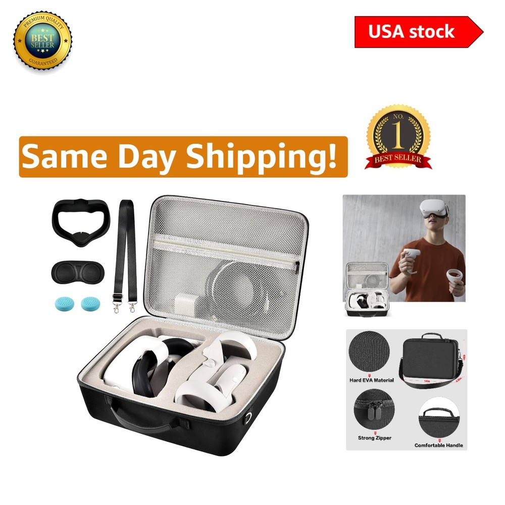Stylish Hard Carrying Bag for Quest 2, 3, & 3S - Complete Accessory Package