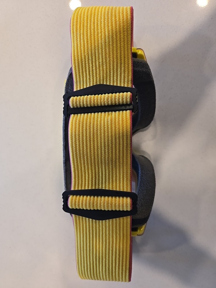 Smith Squad XL Goggle Chromapop Storm Blue Sensor Mirror Used Yellow Frame