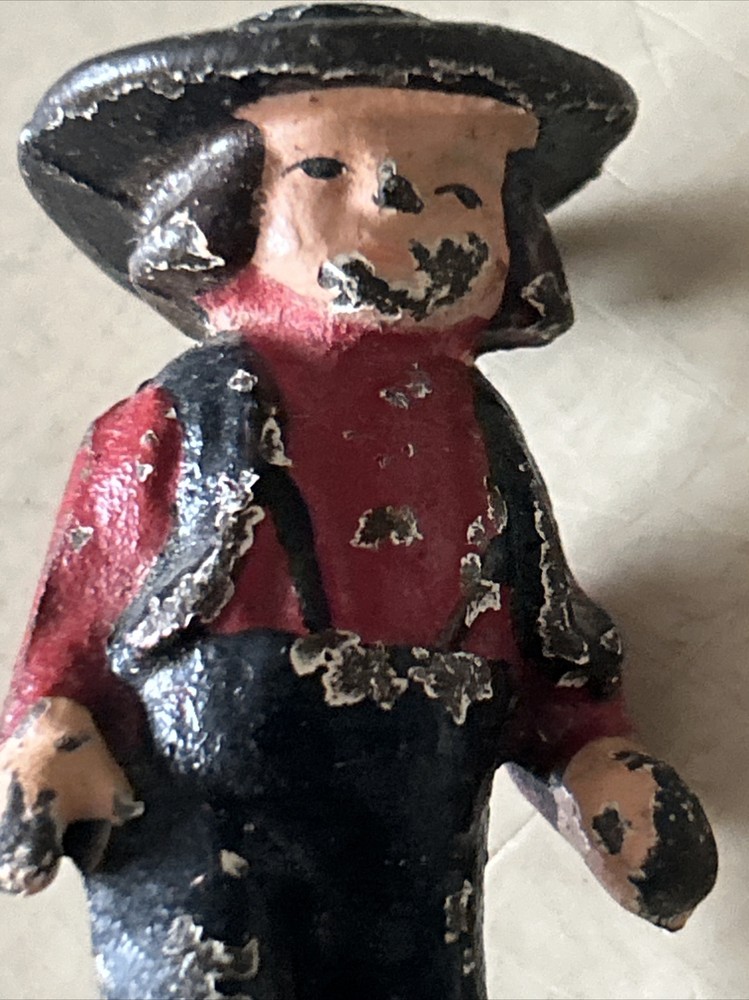 VINTAGE ~ Amish Boy - Cast Iron & Hand Painted