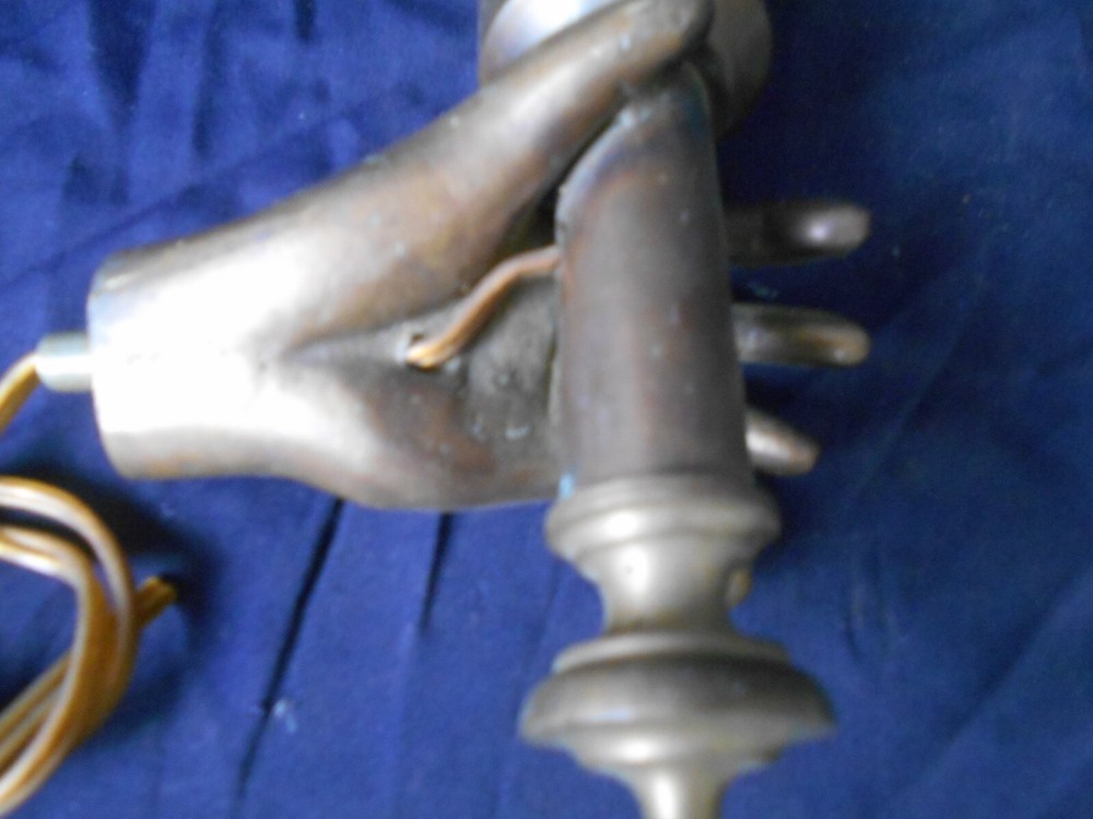 SOLID BRASS HUMAN HAND SINGLE WALL SCONCE REMNANT