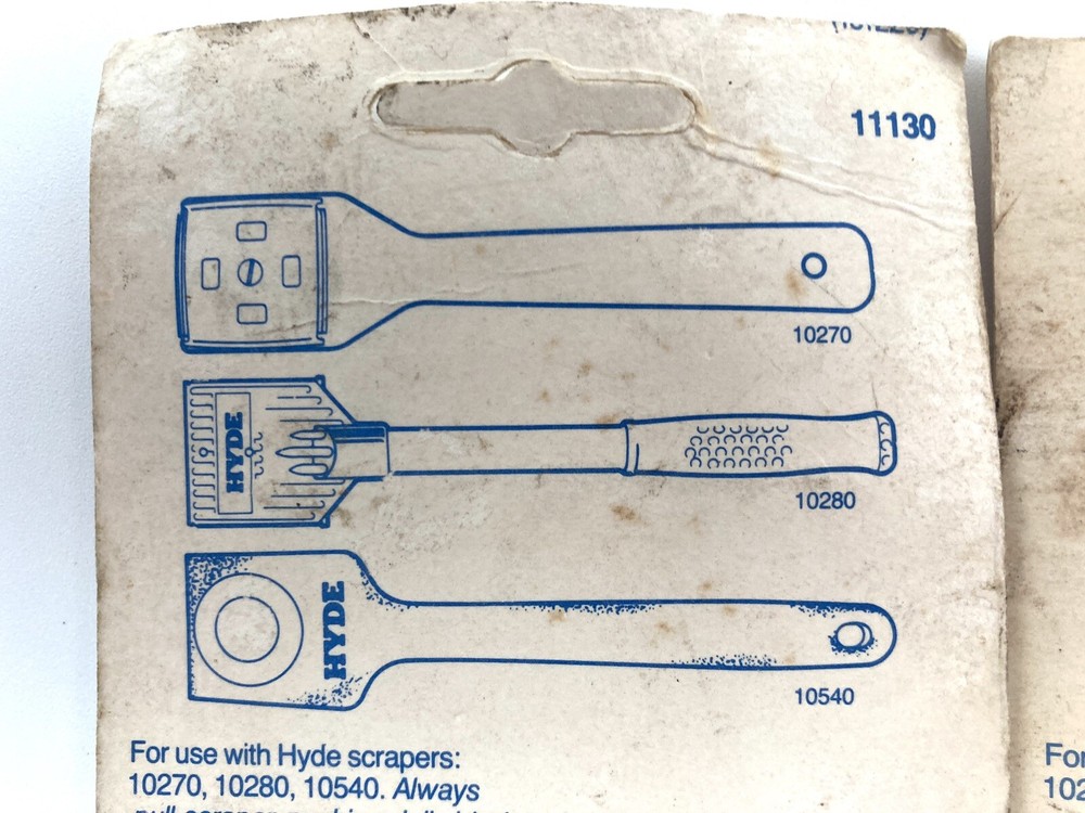 2x Hyde Tools 11130 4-Edge Scraper Replacement Blade 2-1/2" Vtg NOS