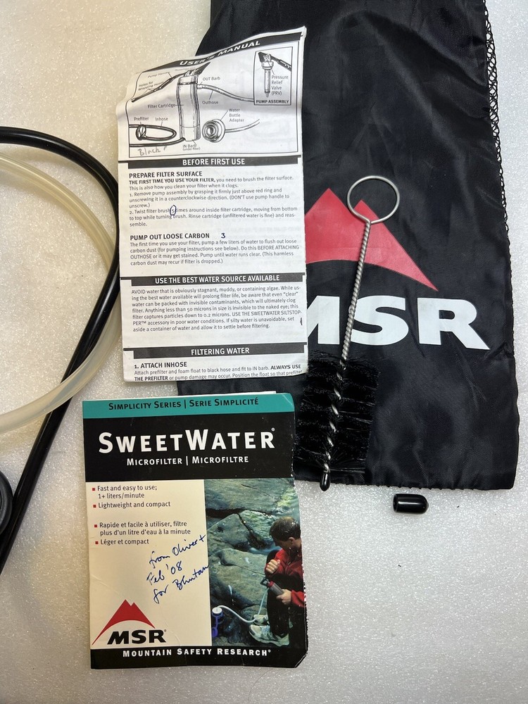 New MSR Sweetwater Simplicity MicroFilter Water Purifier Filtration System