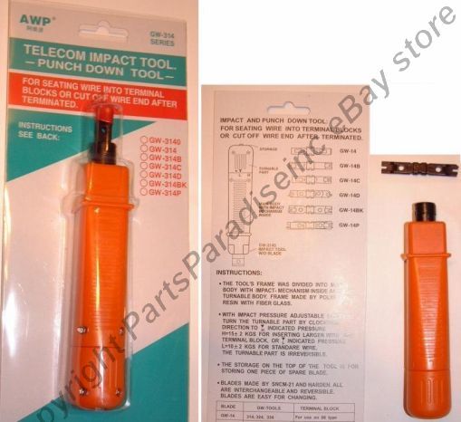 110Blade+Punch Down Tool Adjustable Impact Cat5e/6/Ethernet/Keystone/Patch Panel