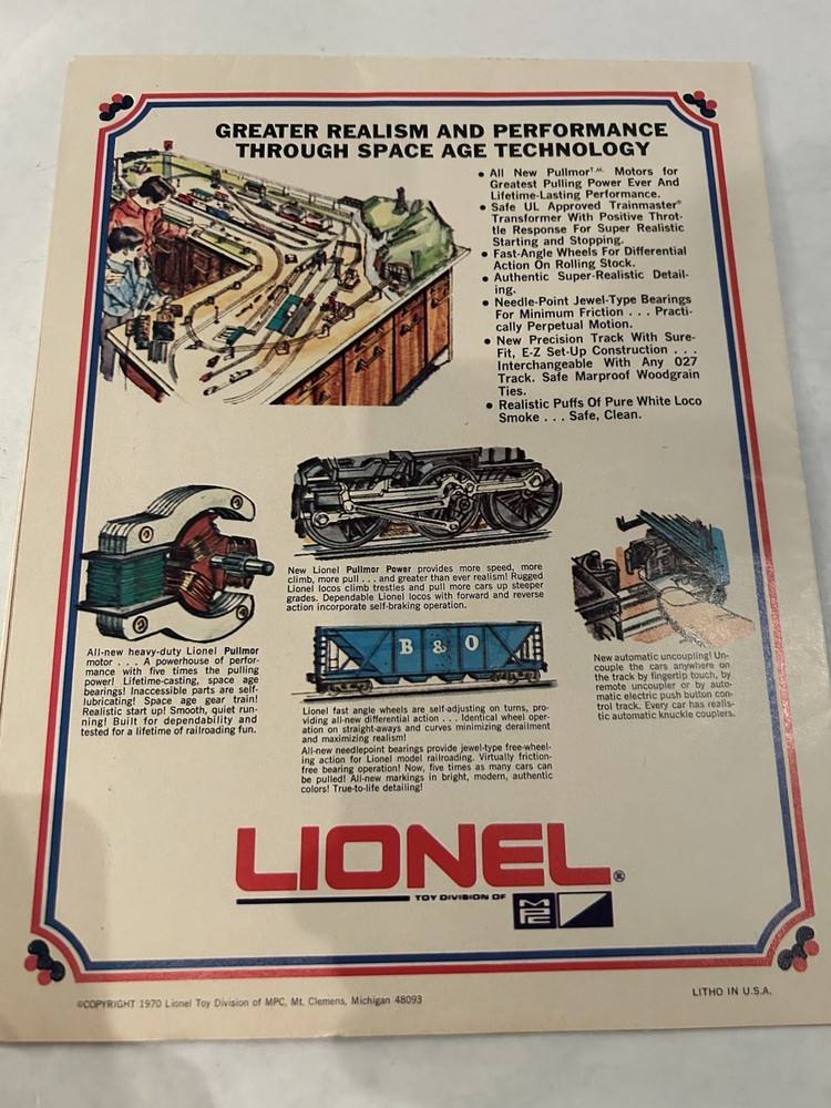 LIONEL 1970 Train Catalog/Poster