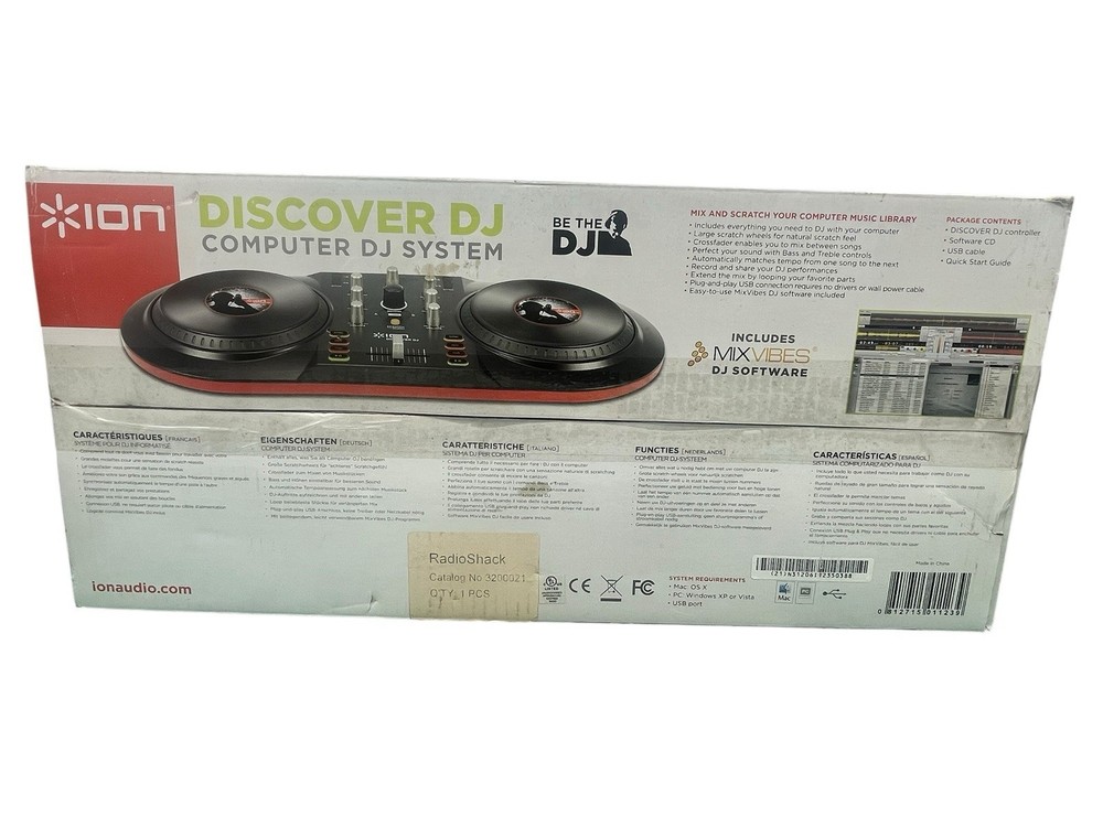 Ion Discover DJ Computer System Dual Turntable USB Controller for Mac PC