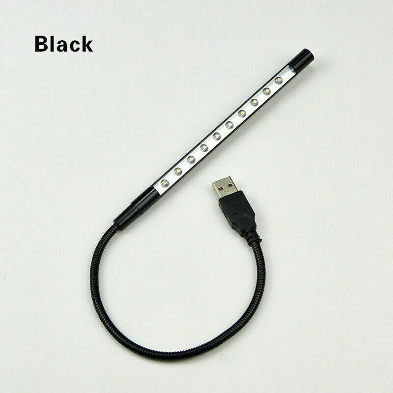 10 LED USB Light Keyboard Night Flexible Lamp for Reading Notebook PC Laptop 1*