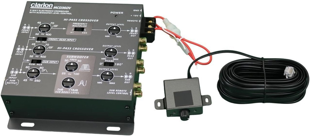 Mobile Electronics Mcd360 3 Way 6 Channel Electronic Crossover with Subwoofer Co
