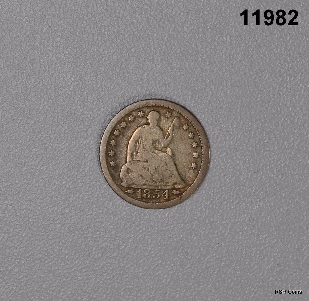 1854 SEATED HALF DIME VG! #11982