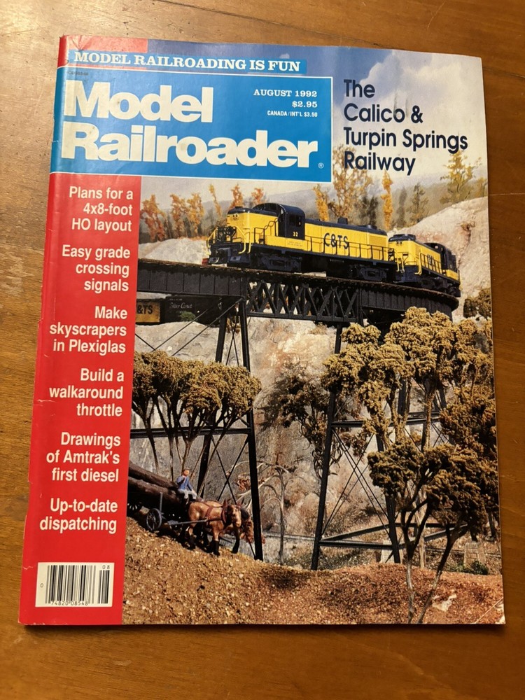 Model Railroader Magazine August 1992 Model Trains HO Layout Amtrak 1st Diesel