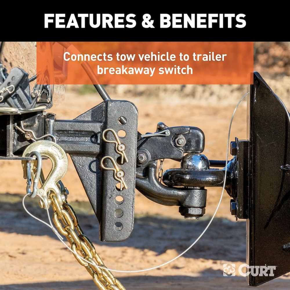 Curt 52021 Trailer Breakaway Switch w/48 Inch Cable And Pull Pin