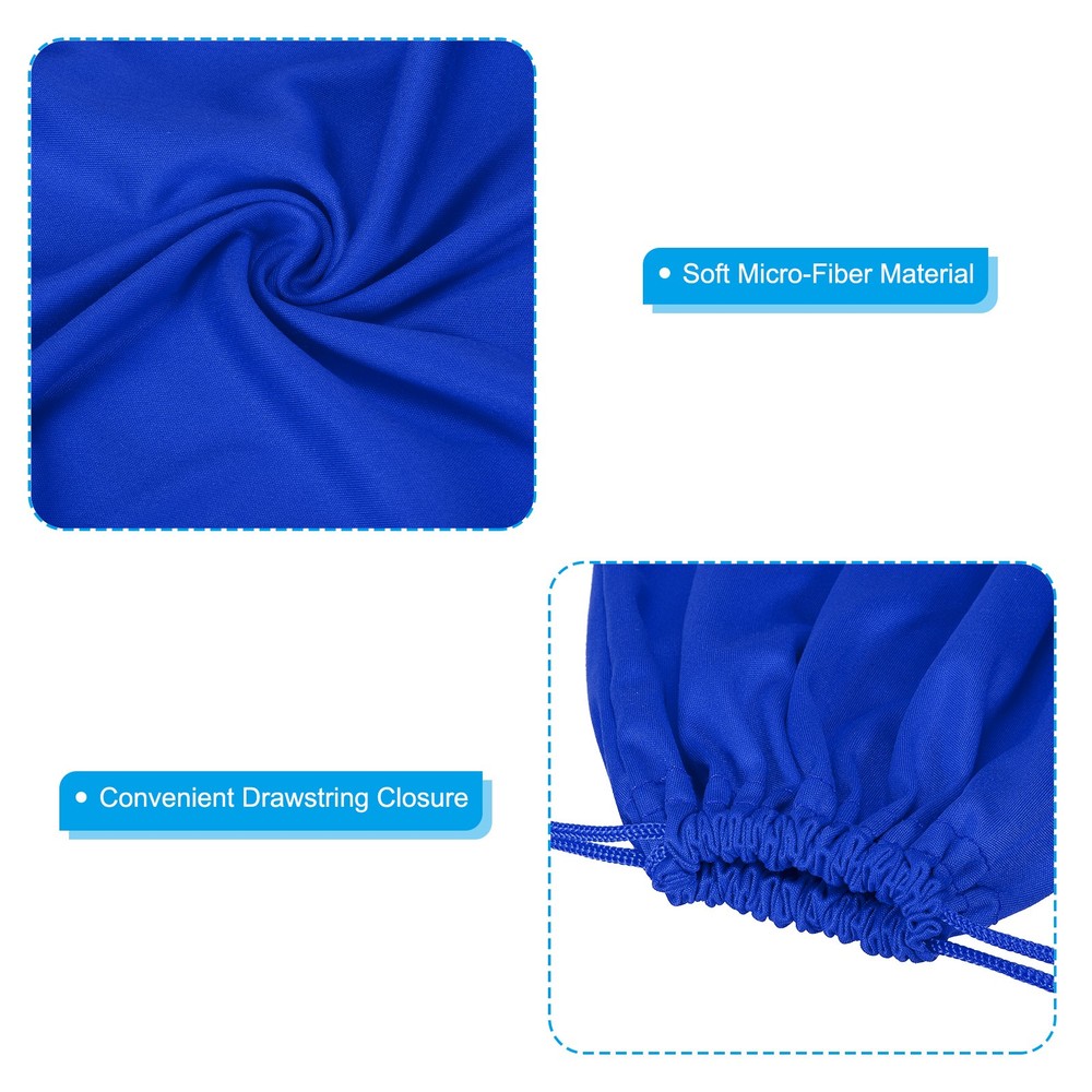 Ski Goggle Bag, 5 Pcs Soft Microfiber Drawstring Pouch, 23cmx30cm, Blue