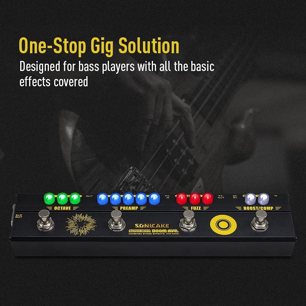 Bass Effects Pedal with Preamp Compressor Boost Fuzz