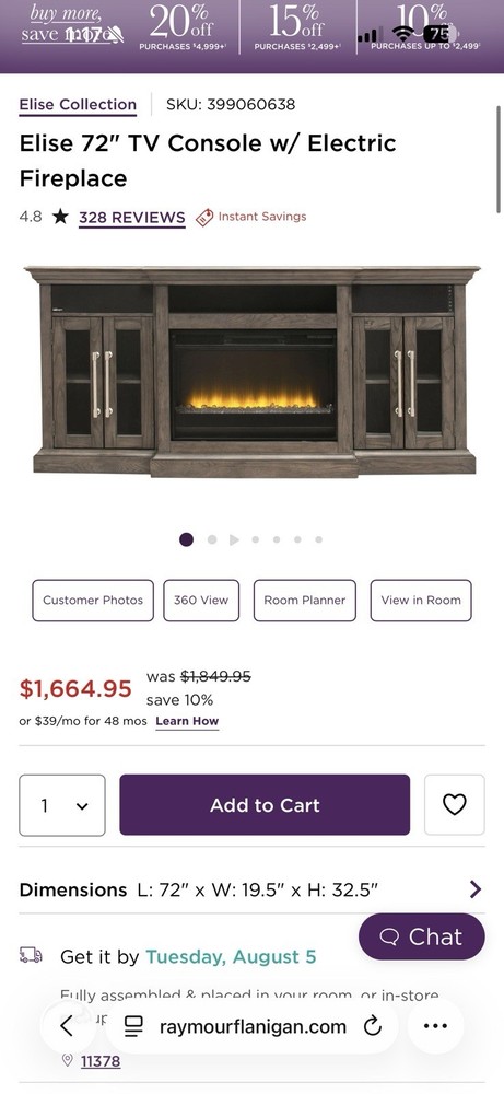 Tv Table With Fire Place And Speaker