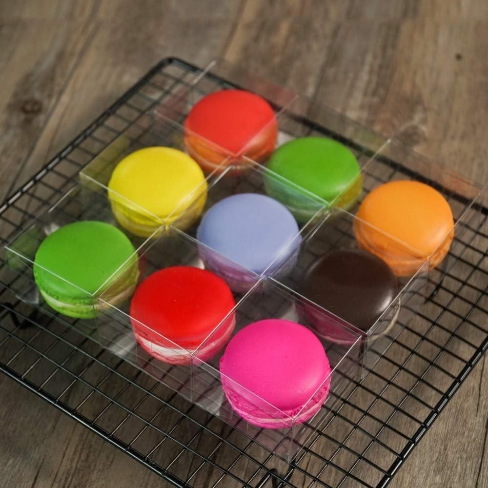 50 Clear Plastic Macaron Boxes - Chic Packaging for Baby Showers & Weddings