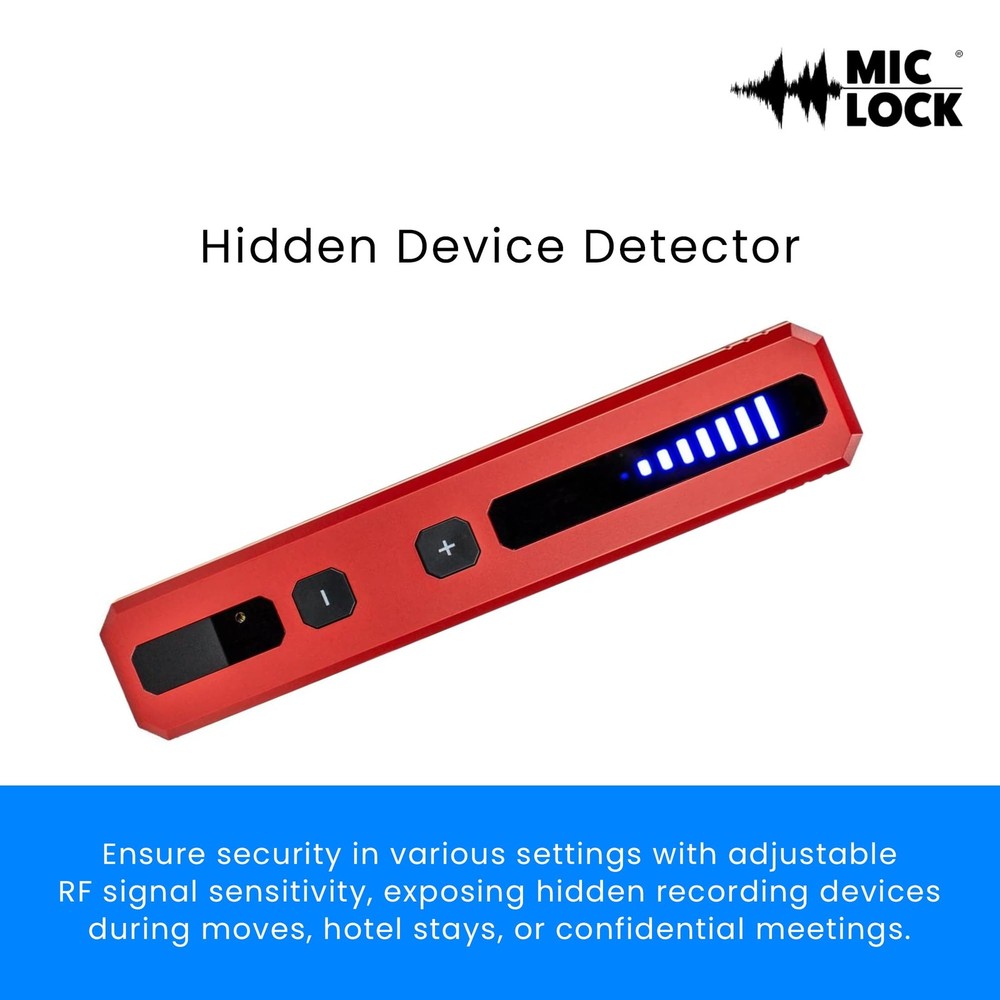 Mic-Lock Hidden Device Radio Frequency Finder - Detector, Red