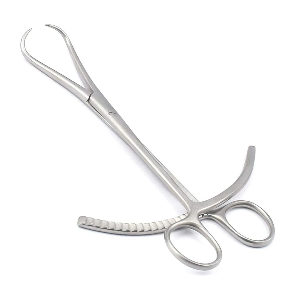 Bone Reduction Forceps 20cm Curved Pointed Tips Orthopedic Surgical Instrument