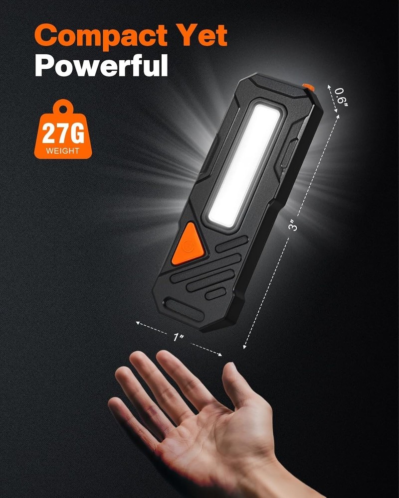 Rechargeable Mini Flashlight – 8 Light Modes LED Safety Light with Clip & Mag...