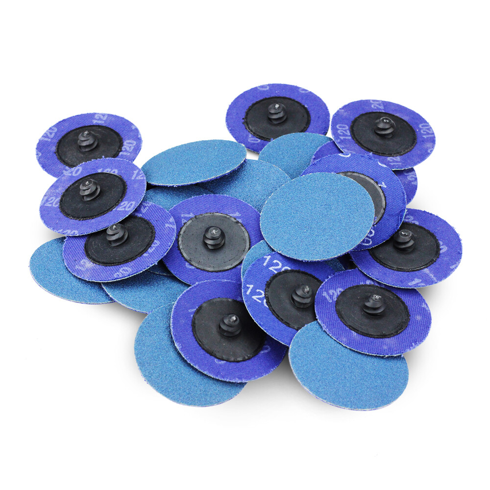 200 Pack- 2" Zirconia 120 Grit Quick Change Sanding Disc Black Hawk Type R Roloc