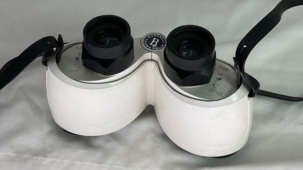 Vintage Bushnell Expo Extra Power Thumb Focus Binoculars with Strap