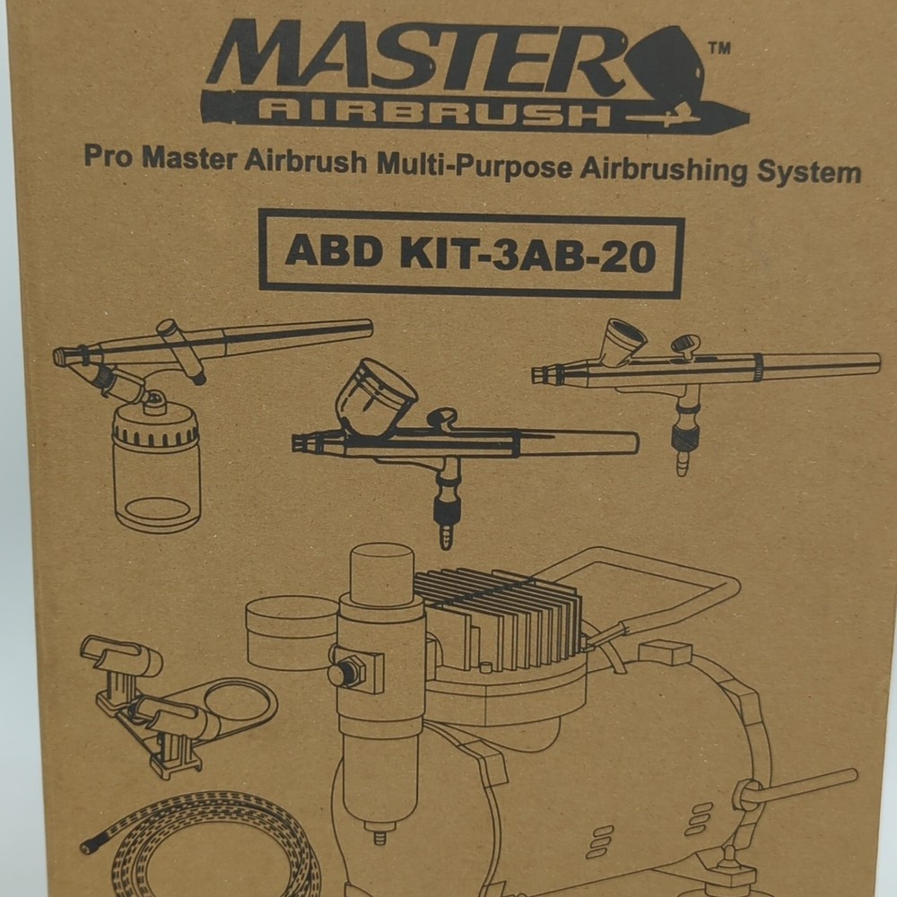 MASTER AIRBRUSH ABD-3AB-20 Pro Master Multi-Purpose Airbrush Kit System NEW