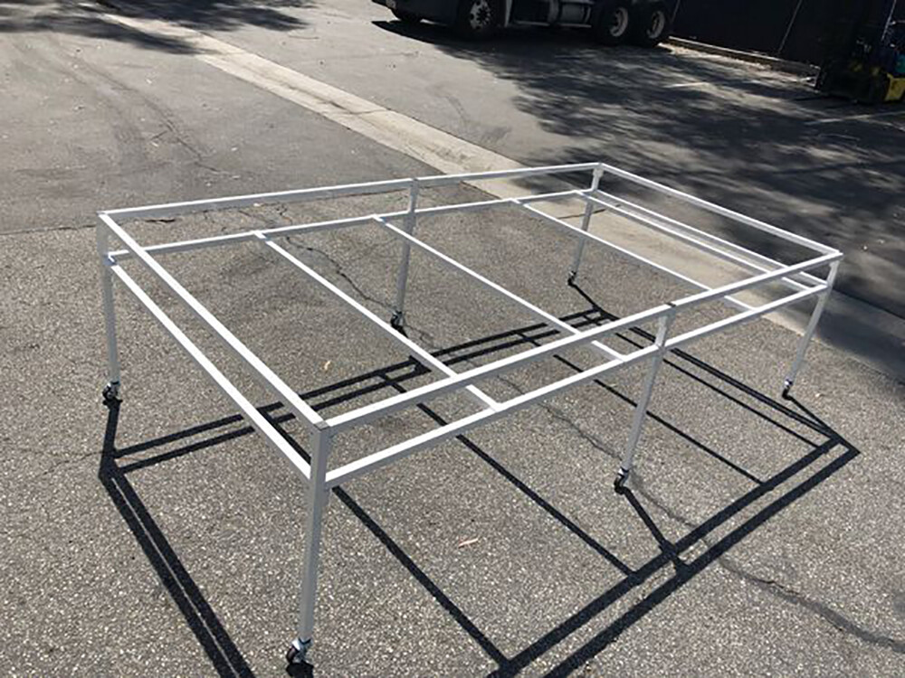 HD 4' x 8' Rolling Flood Table Stand for Hydroponic Germination Trays Plants