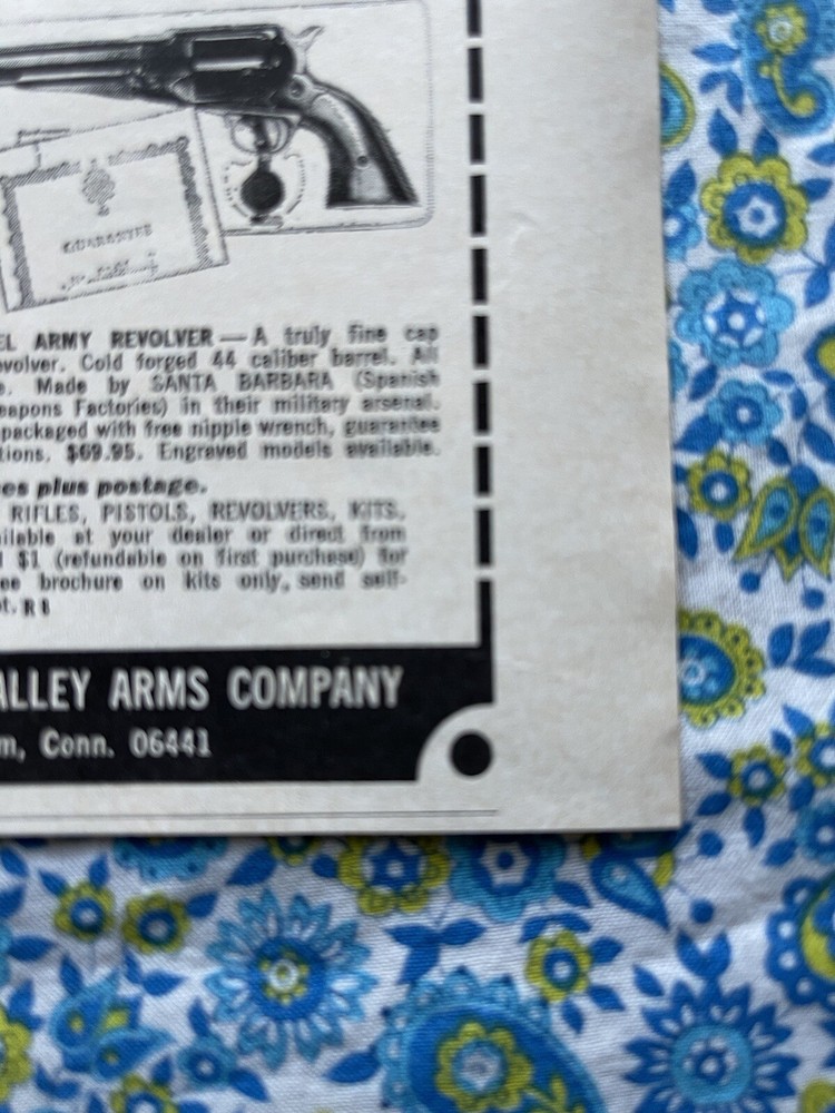 Vintage 1973 Connecticut Valley Arms Muzzle Loading Guns Print Ad