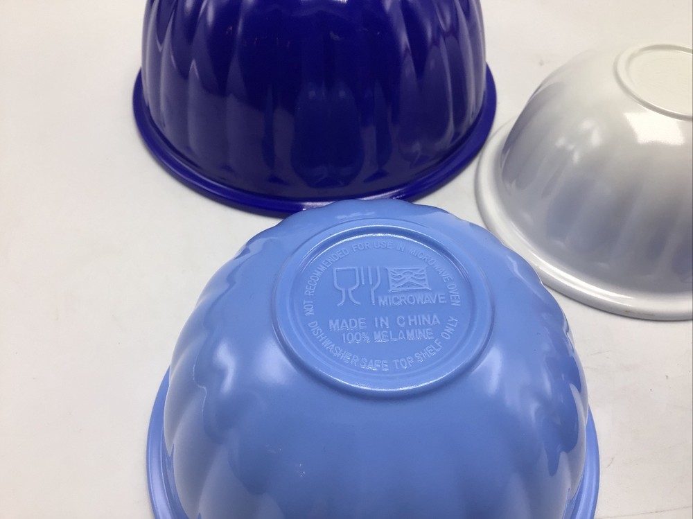 Bowl Set 5 Nesting Prep Plastic Red White Blue Small 2.5" - 5" Mini Sous Chef