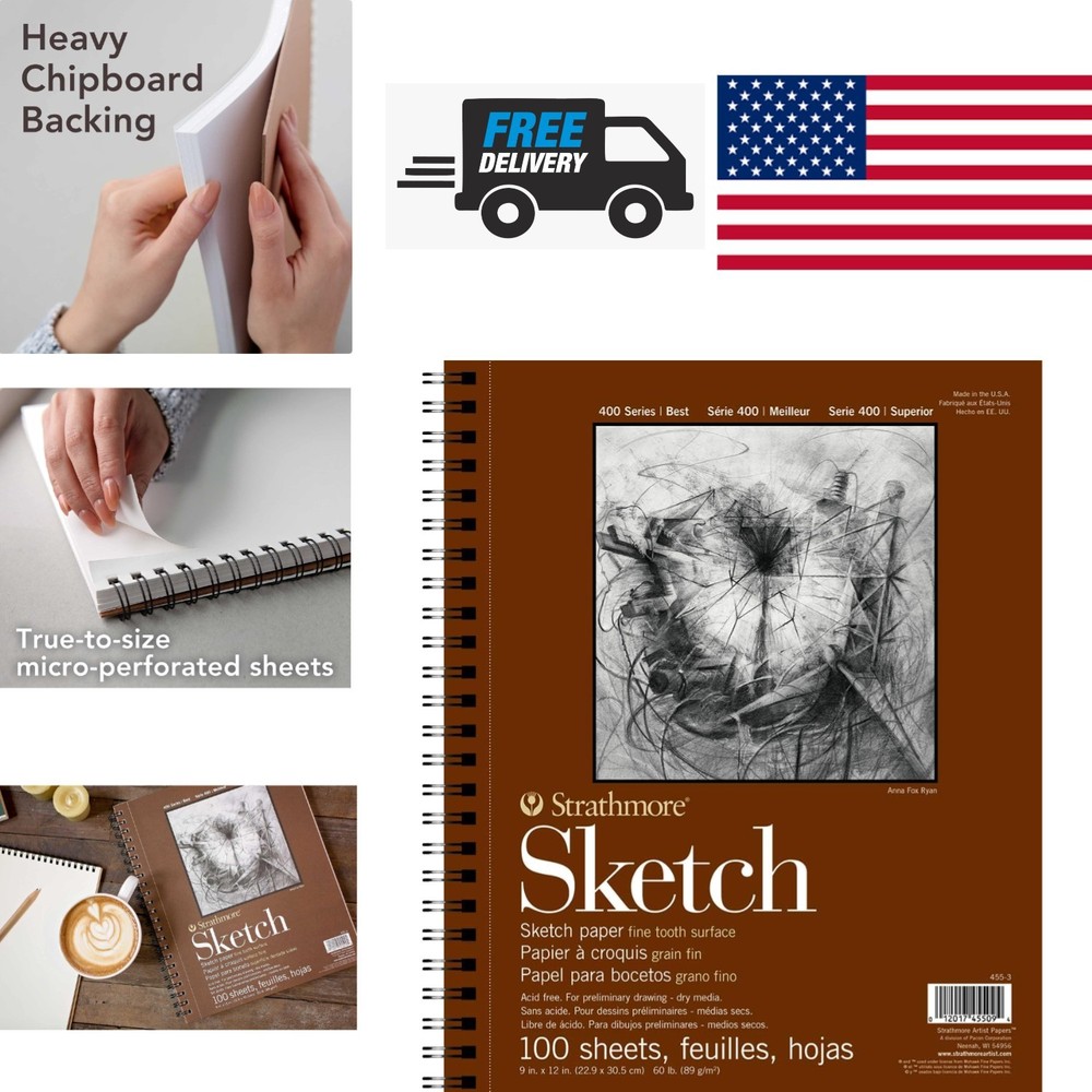 Multi Material Sketch Pad 9x12 Inch 100 Sheets Reliable for Artists and Students