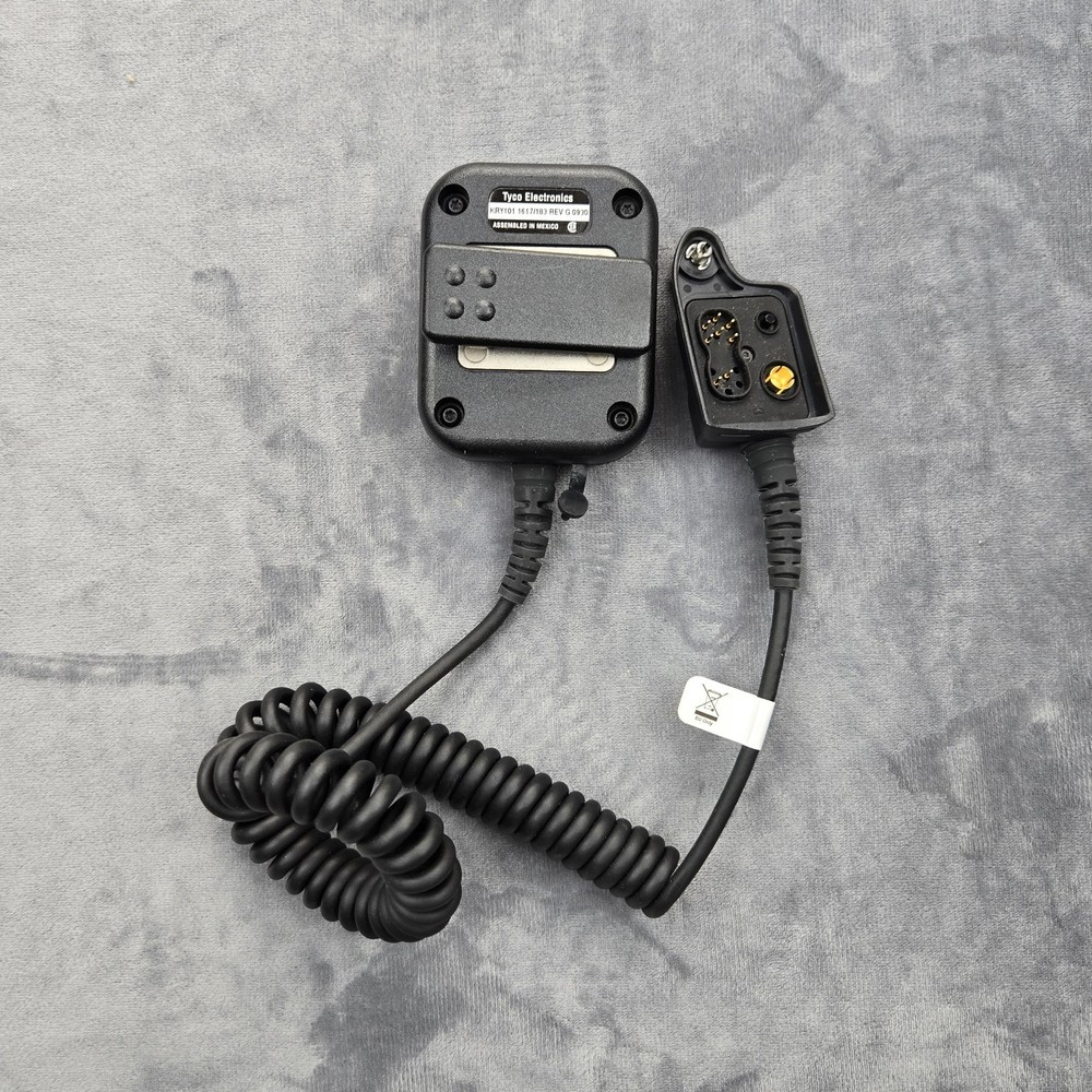 Tyco Electronics Remote Speaker Microphone Radio Mic w/ Coiled Cord & Connector