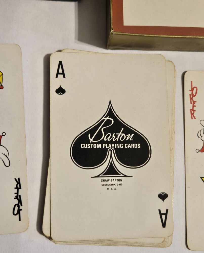 Vintage Shaw-Barton Deck Playing Cards In Box Complete 2 Jokers 0-1
