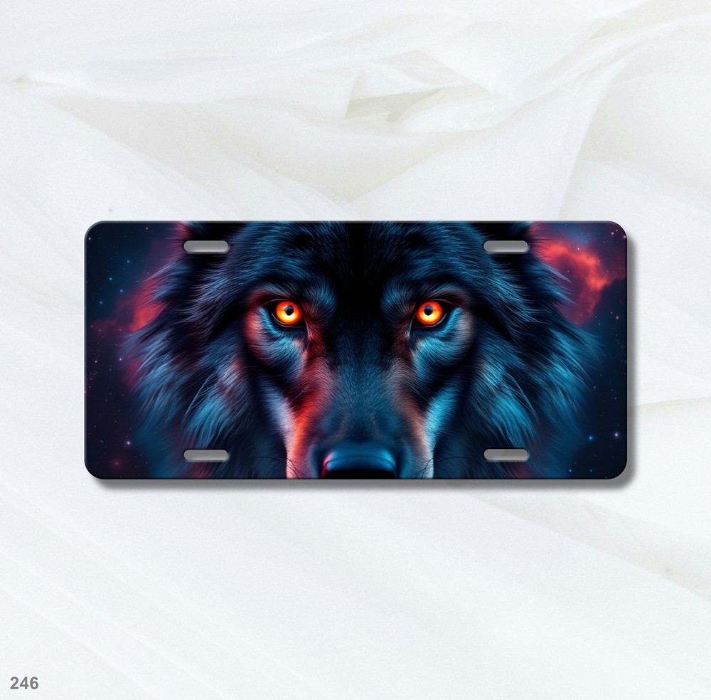 Powerful Wolf License Plate Add Text Front Bumper Plate Anniversary Gift