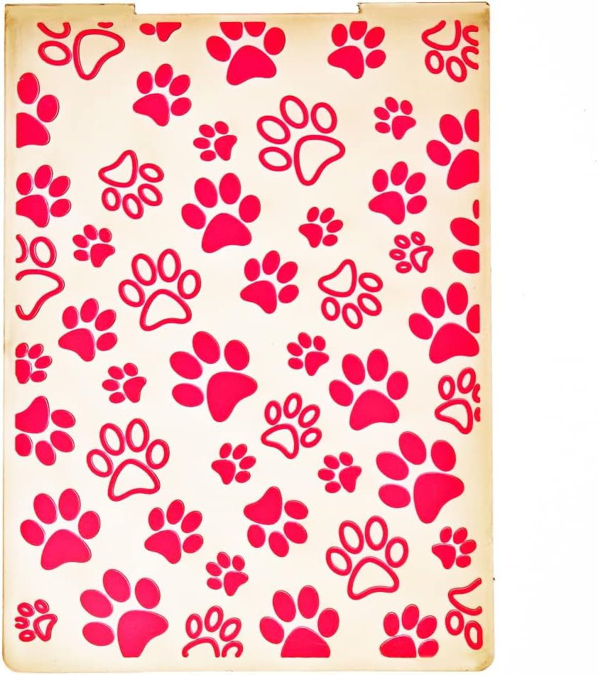 Pet Footprints Plastic Embossing Folders for Card Making Scrapbooking and Other