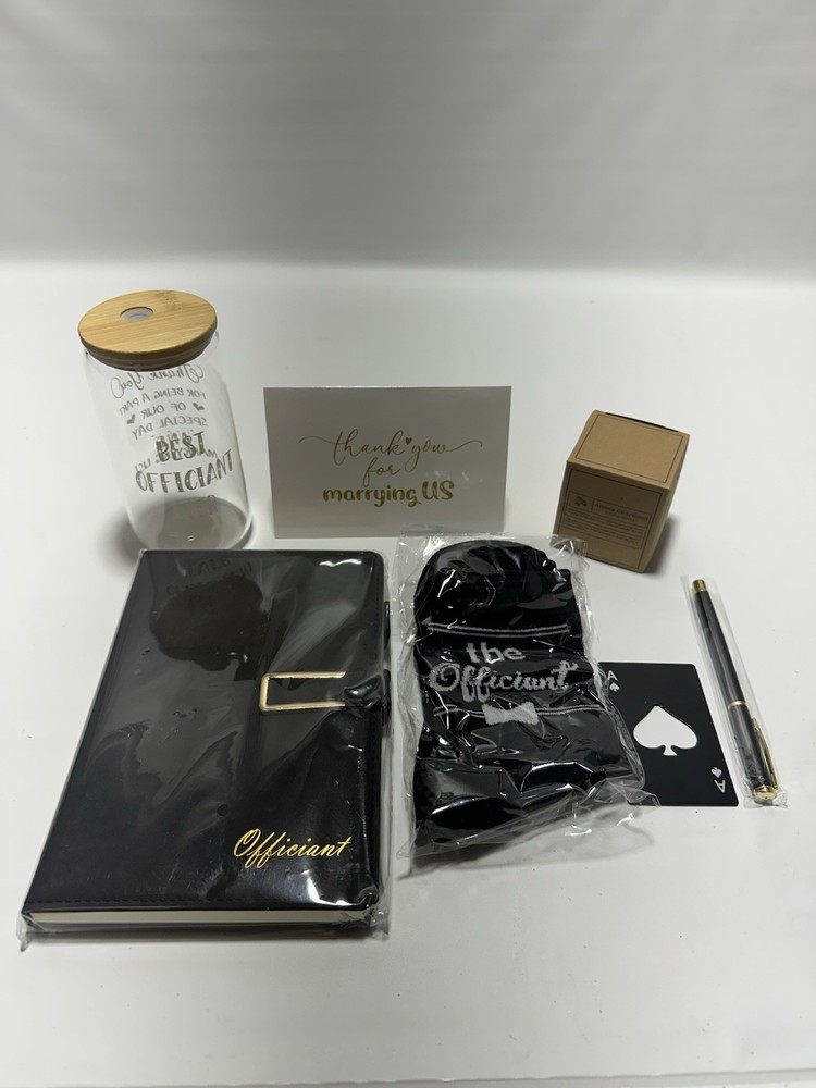 Wedding Officiant Gift Set Best Officiant Ever Black 8pc