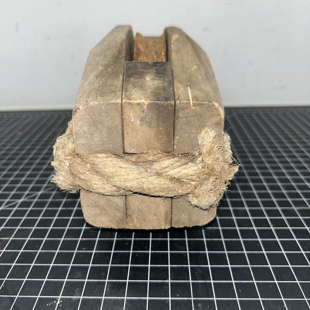 Antique Wooden Rigging Single Pulley Block